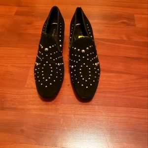 New Donald Pliner studded suede smoker flats. NWOT.